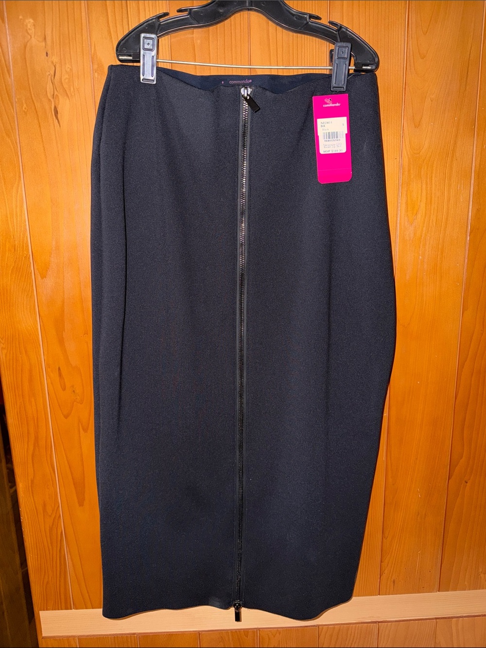 Commando Black Front-Zip Pencil Skirt